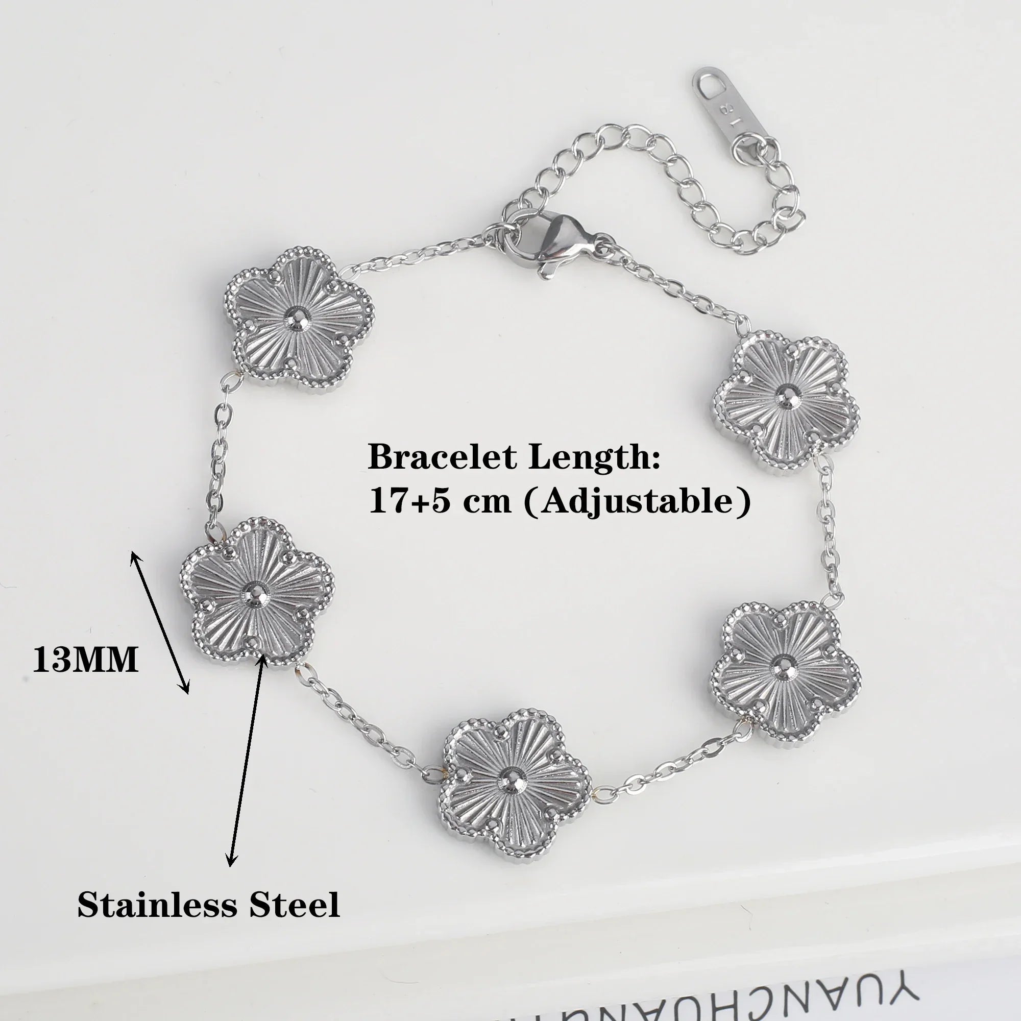 Classic Stainless Steel Hot Selling Golden Clover Adjustable Bracelet Luxury Five Leaf Flower Bracelet Jewelry For Women Gift Luxlife Brands