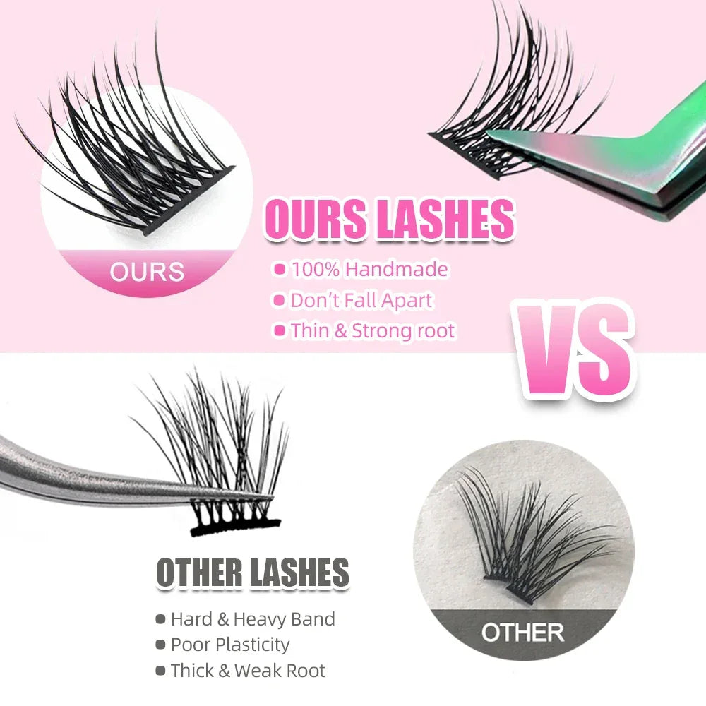 DIY 144 Cluster Lashes YUANZHIJIE free ship Segmented Beam Natural C/D Curl Individual Mink Eyelashes Makeup Supplies at home LUXLIFE BRANDS