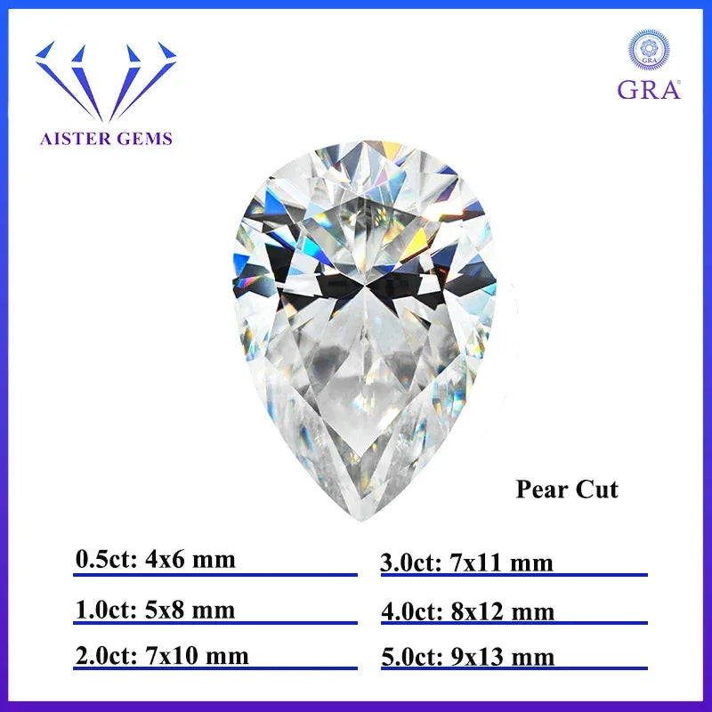 White D Color Moissanite diamonds with GRA Certificate Round Oval Heart Emerald Princess Radiant Cushion Trilliant Marquise Cut Luxlife Brands