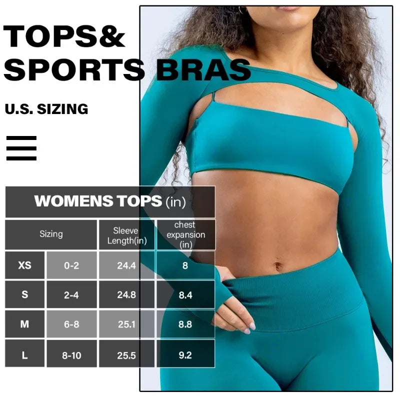 New Sports Long Sleeve Shrug Seamless Spandex Woman Fitness Elastic Breathable Shrug Sports Long Sleeve（Not Contain Bra）