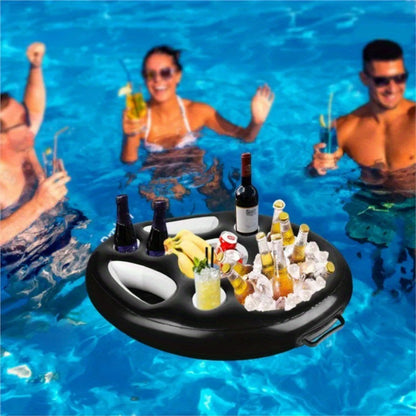 Inflatable Pool  Float Drink Holder - PVC Floating Beverage Salad Fruit Serving Tray for Swimming Pool Beach Parties, Family Gat