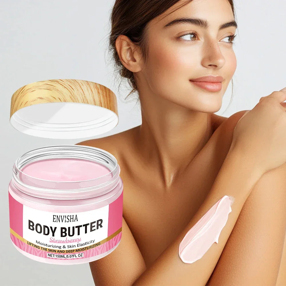Skin Care Strawberry Face Body Butter Lotion Cream Whitening Deeply Moisturizing Brightening Remove Melanin Elasticity Lifting