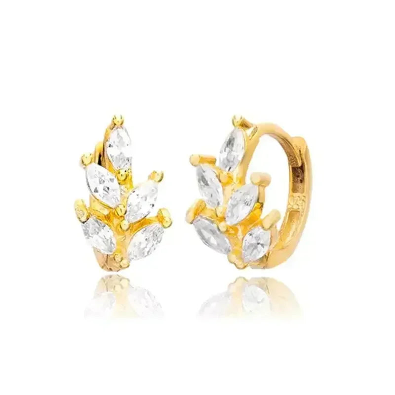 Luxury white crystal zircon earrings 925 sterling silver ear needles Hoop gold earrings For women Fashion Luxury Wedding Jewelry Luxlife Brands
