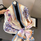 180*90cm Luxury Brand Spring Summer Autumn Women Clothing New Fashion Color matching printed silk scarf lady popular turba Luxlife Brands