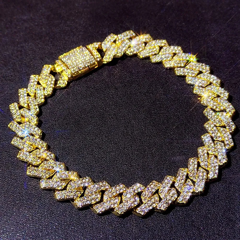 Iced Out Chunky Cuban Chain Anklet Bracelet LUXLIFE BRANDS