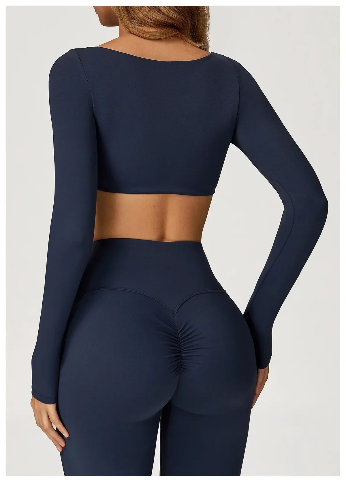 Yoga Shirts Fitness Long Sleeve Women Sport Crop Top Women Square Neck Gym Top Yoga T-Shirt Clothing Casual Quick Dry Sportswear