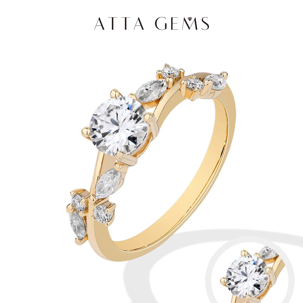 LUX FINE JEWELRY | Moissanite Round Cut 0.8ct D Color VVS1 925 SS Engagement Ring Luxlife Brands