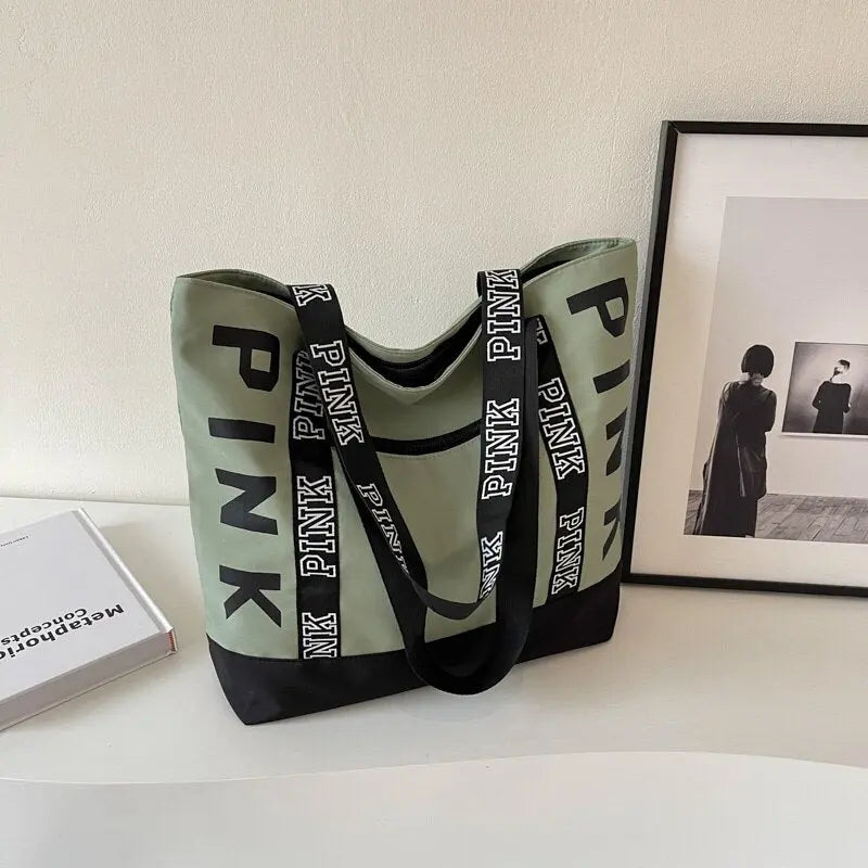 Women's Tote Bag Big Nylon Bucket Bag Luxury Handbags Fashion Shopping Bag Black Yellow Pink White Green Handbags