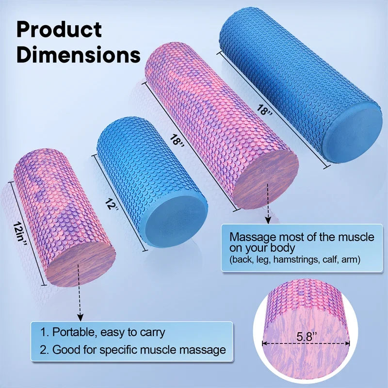 Foam Roller EVA Yoga Roller Fantastic Colors With Massage Points Relaxing Muscle Gym Exercise Roller LUXLIFE BRANDS