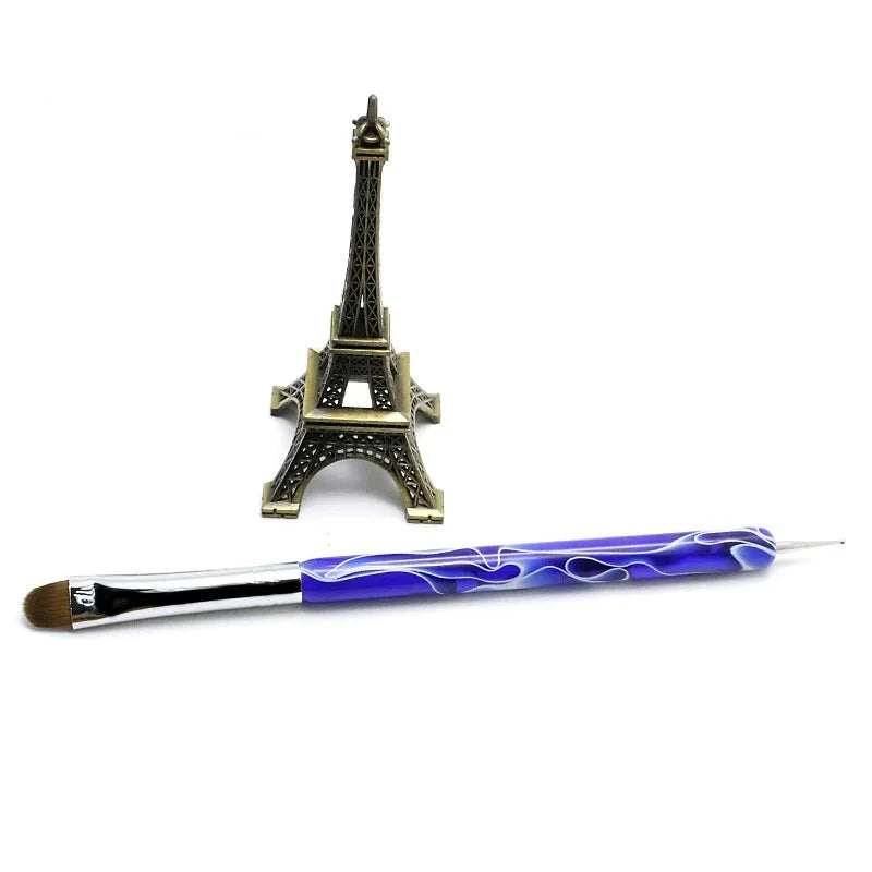 TIANMI Kolinsky French Nail Art Brush Dual End Nail Art Dotting Pen Acrylic Drawing Rhinestone UV Gel Painting Manicure Tool LUXLIFE BRANDS