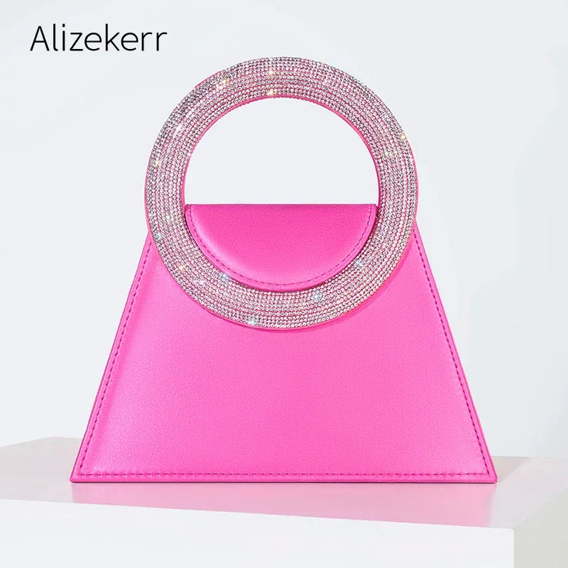 Lux Rhinestone Satin Handbag LUXLIFE BRANDS