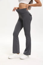 Women's Flare Leggings with Pockets High Waisted Butt Lifting No Front Seam Tummy Control Bootcut Yoga Pants for Women Luxlife Brands