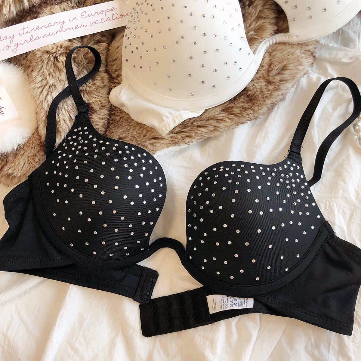 The Stardust Spotlight Plunge Bra – Luxe Rhinestone Showgirl Push-Up