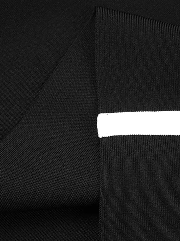 Newest Winter 2023 Sexy Strap Sleeveless Layer Black Long Bodycon Bandage Dress Designer Fashion Evening Party Dress Vestido Luxlife Brands
