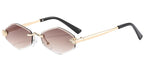 Luxury Polygon Sunglasses for Women Hipster Irregular Rimless Sunglasses Ladies Small Metal Frame Vintage Rhombus Eyewear Brown Luxlife Brands
