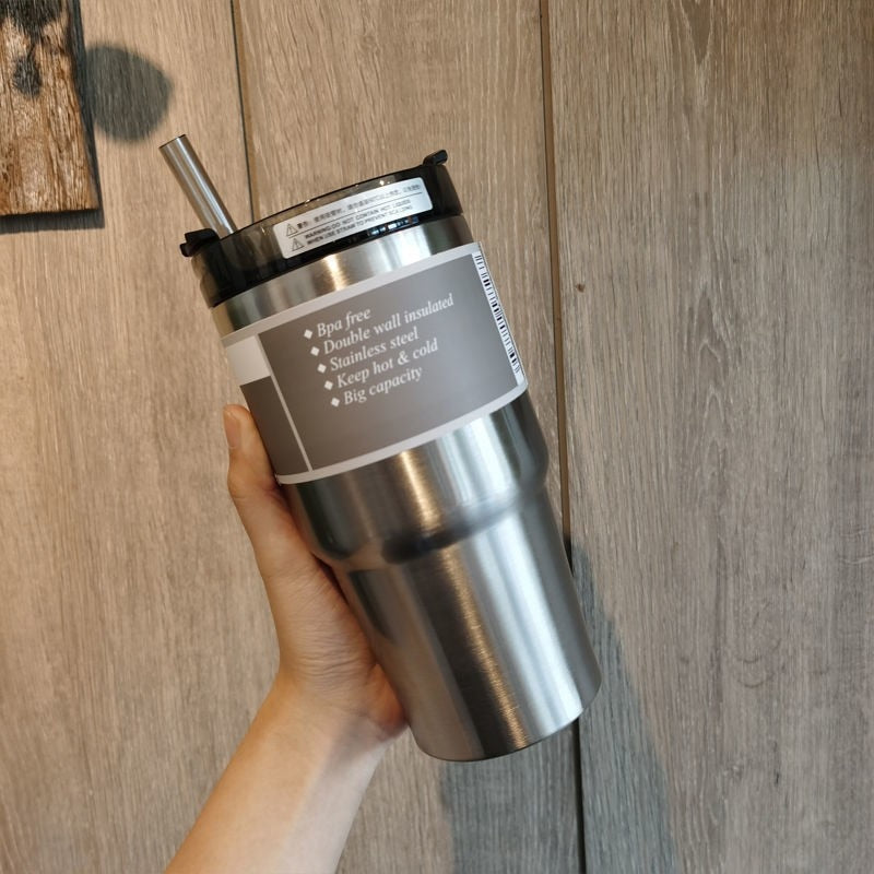 Trendy Insulated Mug With Straw