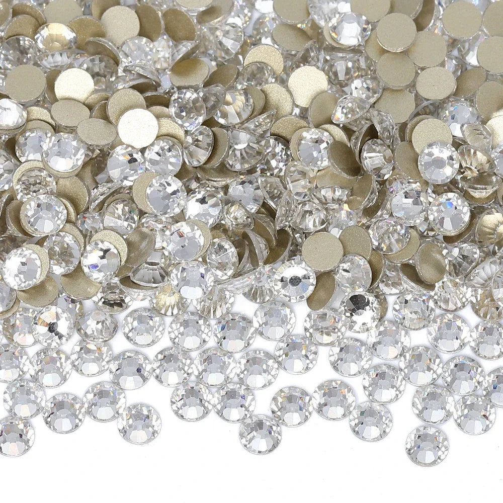 SS3-SS30 Gold Bottom Flat Back Glass High Quality Crystal Rhinestones