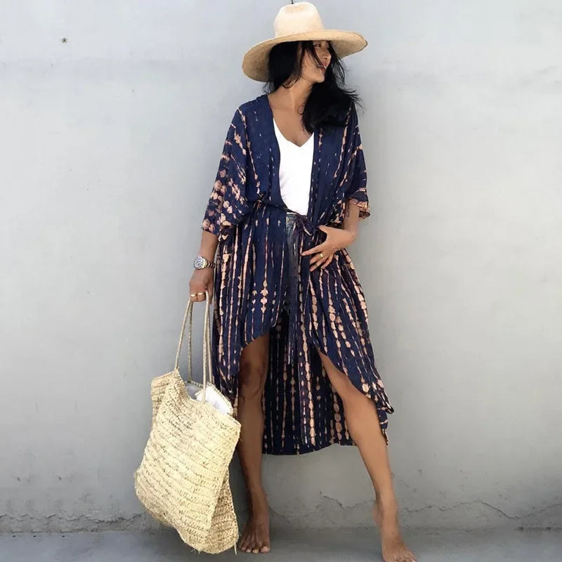 Tie Dye Kimono Summer Dress Luxlife Brands