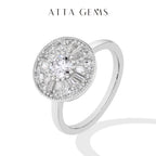 ATTAGEMS Round Cut 0.5CT Full Moissanite Ring DVVS1 Real 925 Sterling Silver for Women Engagement Fine Jewelry Shipping From USA Luxlife Brands
