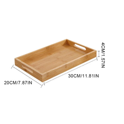 Bamboo Wooden Tea Tray Rectangular Solid Wood Serving Tray Kung Fu Tea Cup Tray With Handle Wooden Dinner Bread Fruit Food Plate