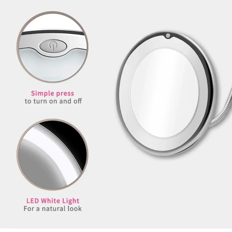 Makeup Mirror 10x Magnifying With Light LUXLIFE BRANDS