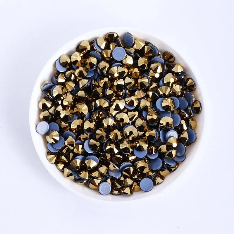 SS3-SS30 Yellow Series Non-Hotfix Glass Flat Back Rhinestones