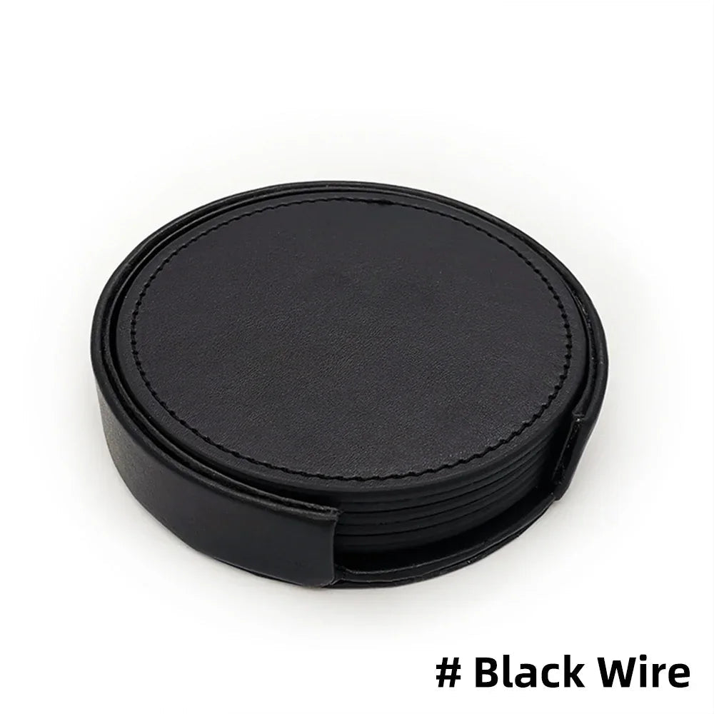 Eco Drink Coasters Set of 6 Leather Non Slip Heat-resistant 6PCS Luxlife Brands