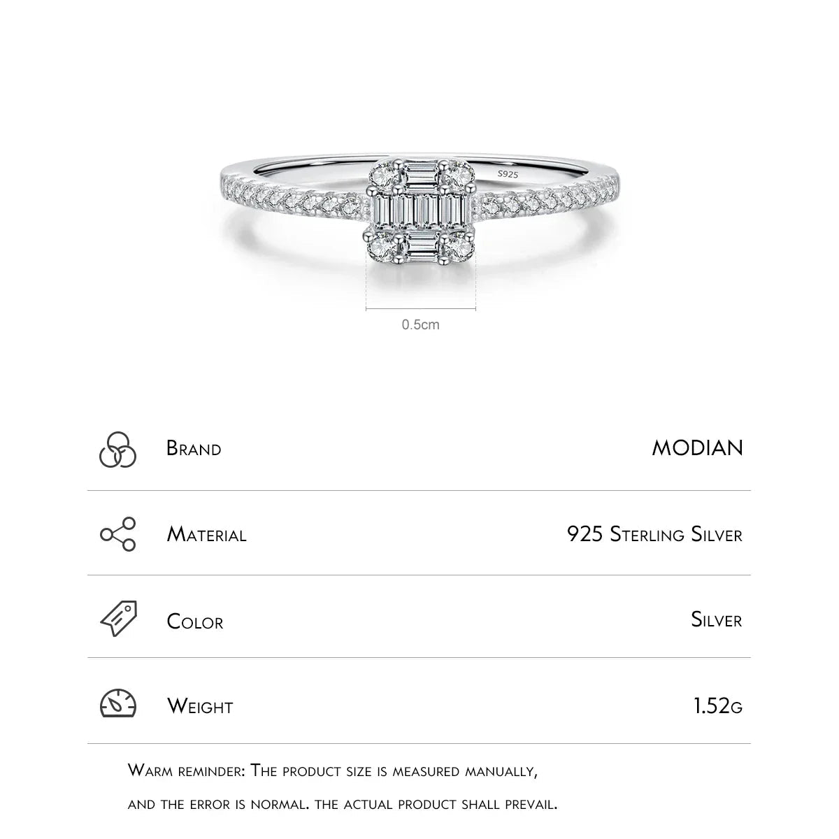 Solid 925 Sterling Silver CZ Ring Luxlife Brands