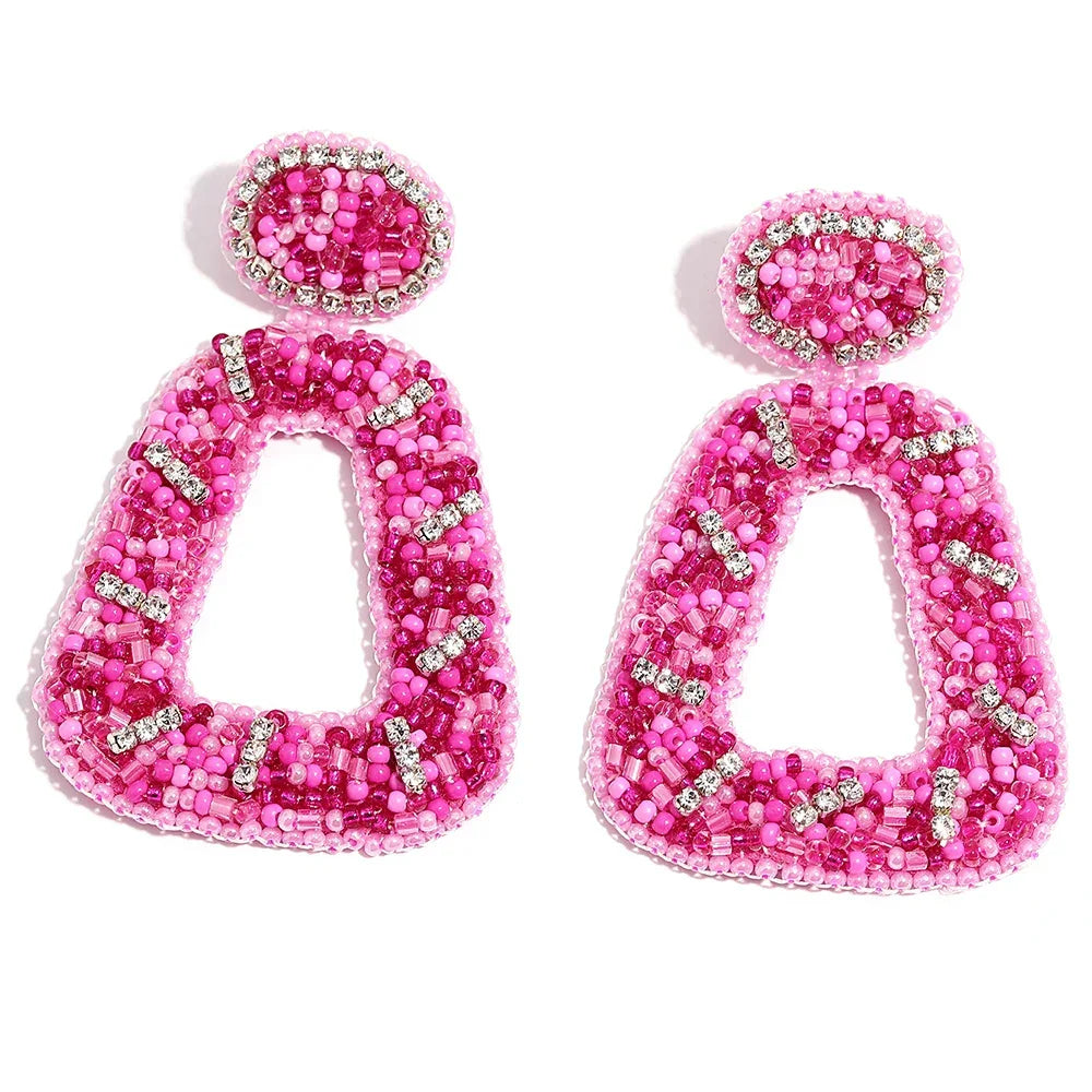 Handmade Beaded Drop Earrings