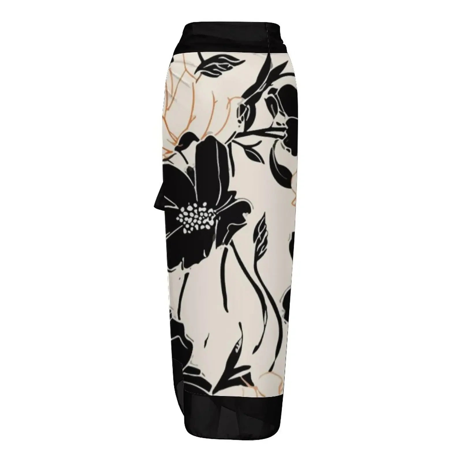 Black & White Flower Print Deep V-Neck Bikini Bow Strap Halter Sexy Swimsuit Plus Size Women 2023 Push-Ups Fashion Summer LUXLIFE BRANDS