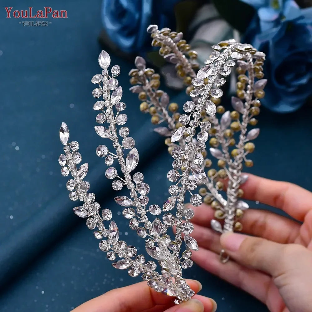 YouLaPan HP496 Fashion Woman Headband Rhinestone Bridal Headpiece Wedding Hair Accessories Bride Tiara Pageant Headdresses LUXLIFE BRANDS