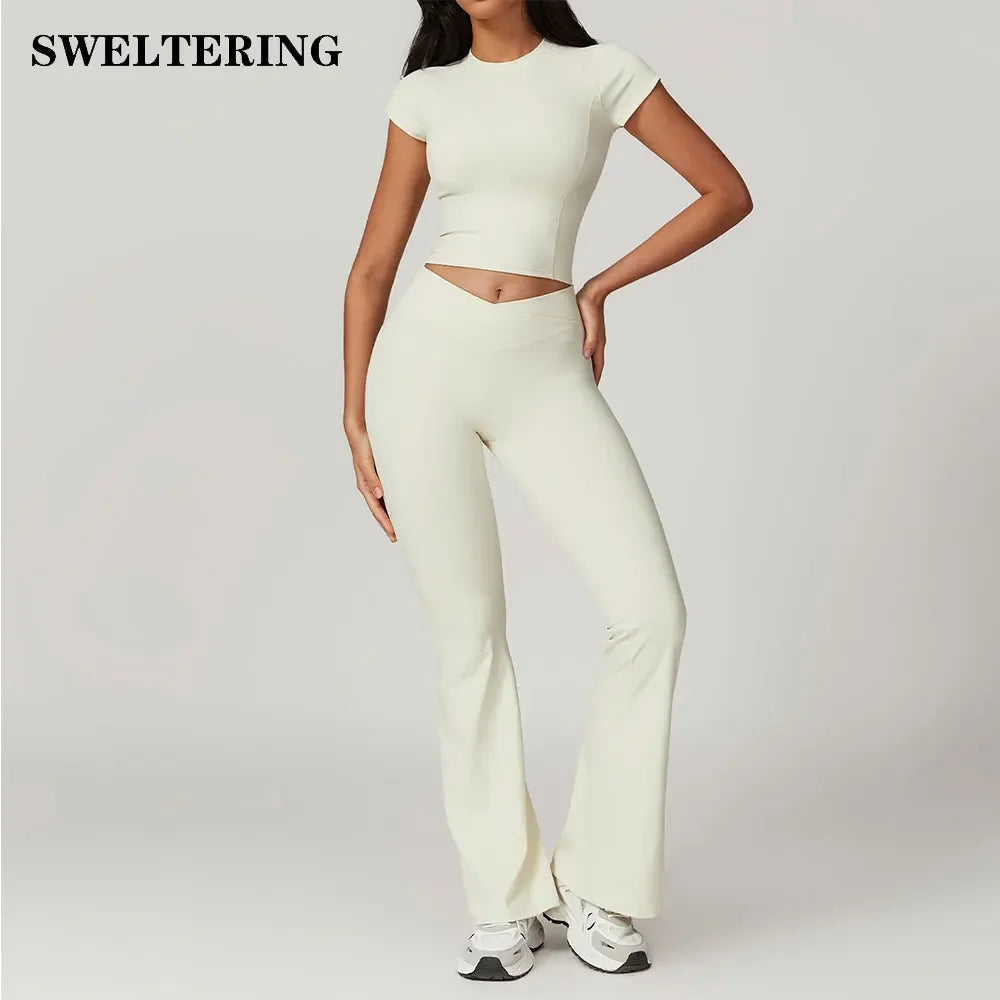 Women's Wide Leg High Waist Yoga Set Luxlife Brands