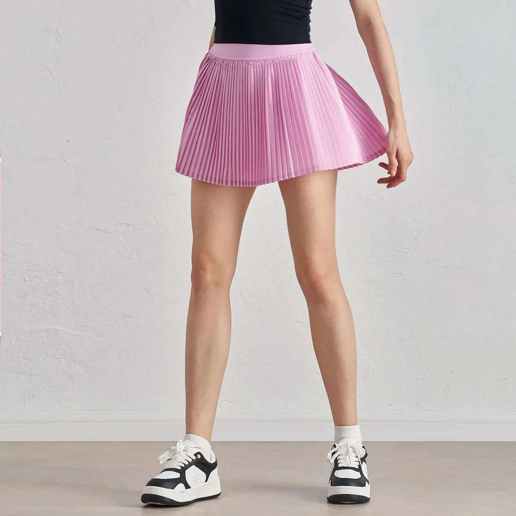 Solid Color Women Tennis Skirts High Waist Yoga Tennis Shorts Dress With Pockets Pleated Pocket Skirt Anti-Exhaust Quick Dry