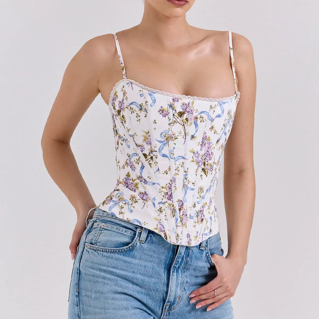 Veronica Floral Summer Corset Top