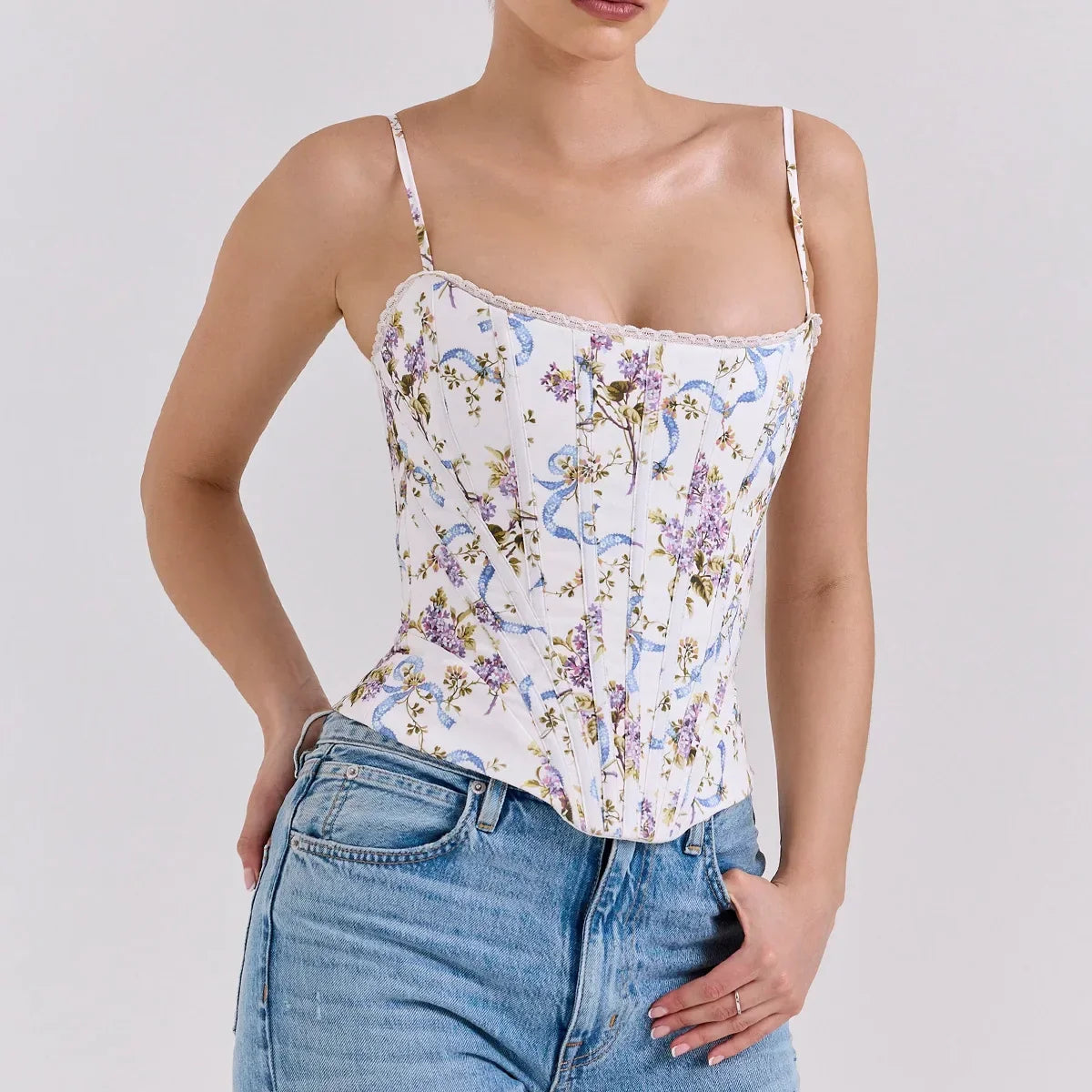 Veronica Floral Summer Corset Top