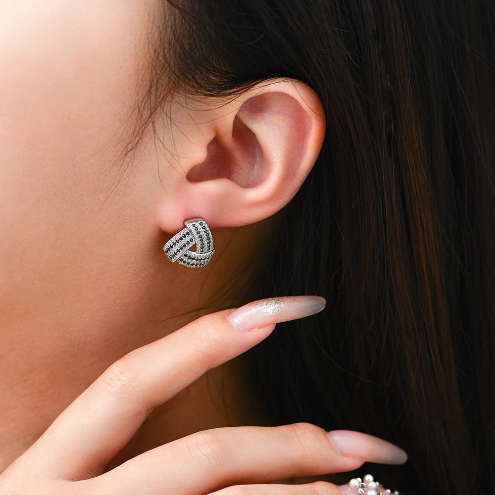Attagems DVVS Moissanite Diamond Triangle Stud Earring For Women 925 Sterling Silver 18K Gold Plated Birthday Gift Party Jewelry Luxlife Brands