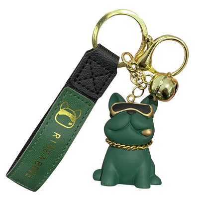 Cute Dog Bulldog Keychain Bag Pendant Resin Fighting French Keyring Colorful Car Anime Key Chains For Women Trinket Jewelry Gift LUXLIFE BRANDS