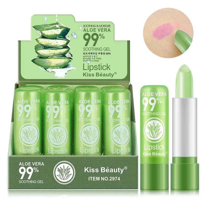 Aloe Vera Lipstick Color Changing Lip Balm Lasting Moisturizing Moisturizing Waterproof Temperature Change Lip Balm Luxlife Brands