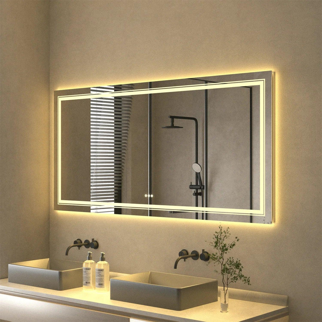 LED Dimmable Backlit Overaized Mirror With Anti-Fog LUXLIFE BRANDS