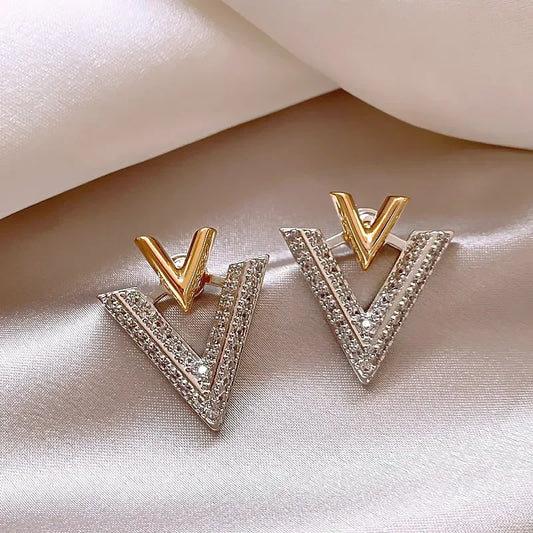 Vixen 14K gold plated zircon earrings LUXLIFE BRANDS