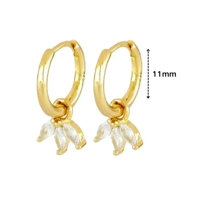 Luxury white crystal zircon earrings 925 sterling silver ear needles Hoop gold earrings For women Fashion Luxury Wedding Jewelry