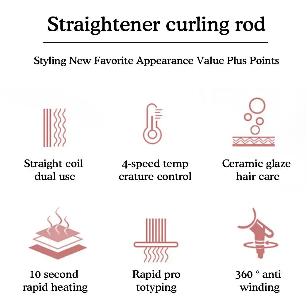 Flat Iron Hair Straightener Professional Ceramic Ionic Heat-Up Lcd Hair Tools Fast Iron Negative Flat Hair Ion Display Beau K0D1 LUXLIFE BRANDS