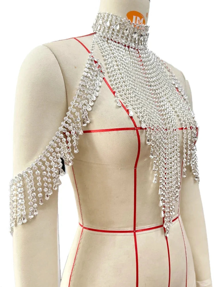 Crystal Necklace Shoulder Tassel Body Jewelry