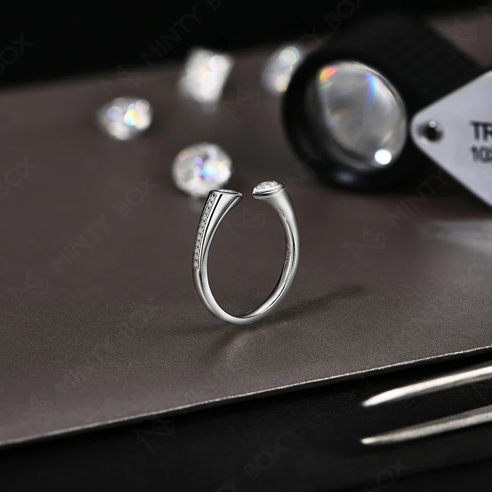 MINTYBOX Pear Shape Lab Grown Diamond Ring 0.5CT S925 Silver Moissanite Rings For Women 18k White Gold Plated Wedding Jewelry