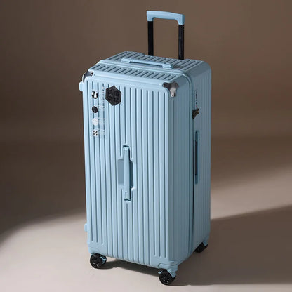 Oversized capacity suitcase student pull rod box 28 "brake wheel luggage password zipper style