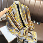180*90cm Luxury Brand Spring Summer Autumn Women Clothing New Fashion Color matching printed silk scarf lady popular turba Luxlife Brands
