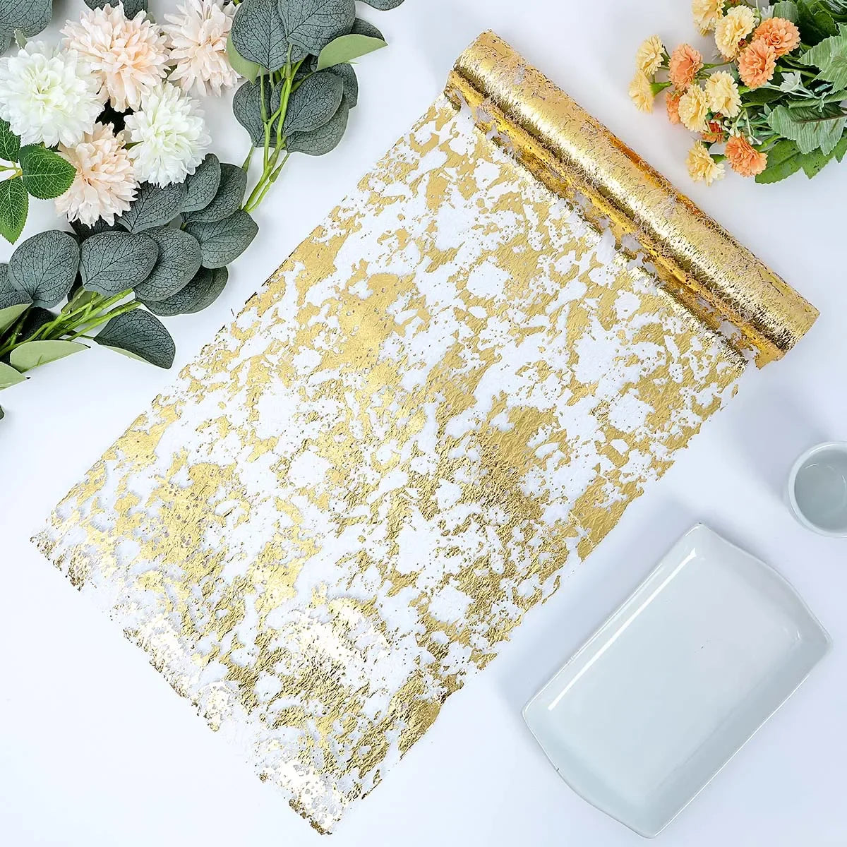 Sparkle Metallic Gold Thin Table Runner Luxlife Brands