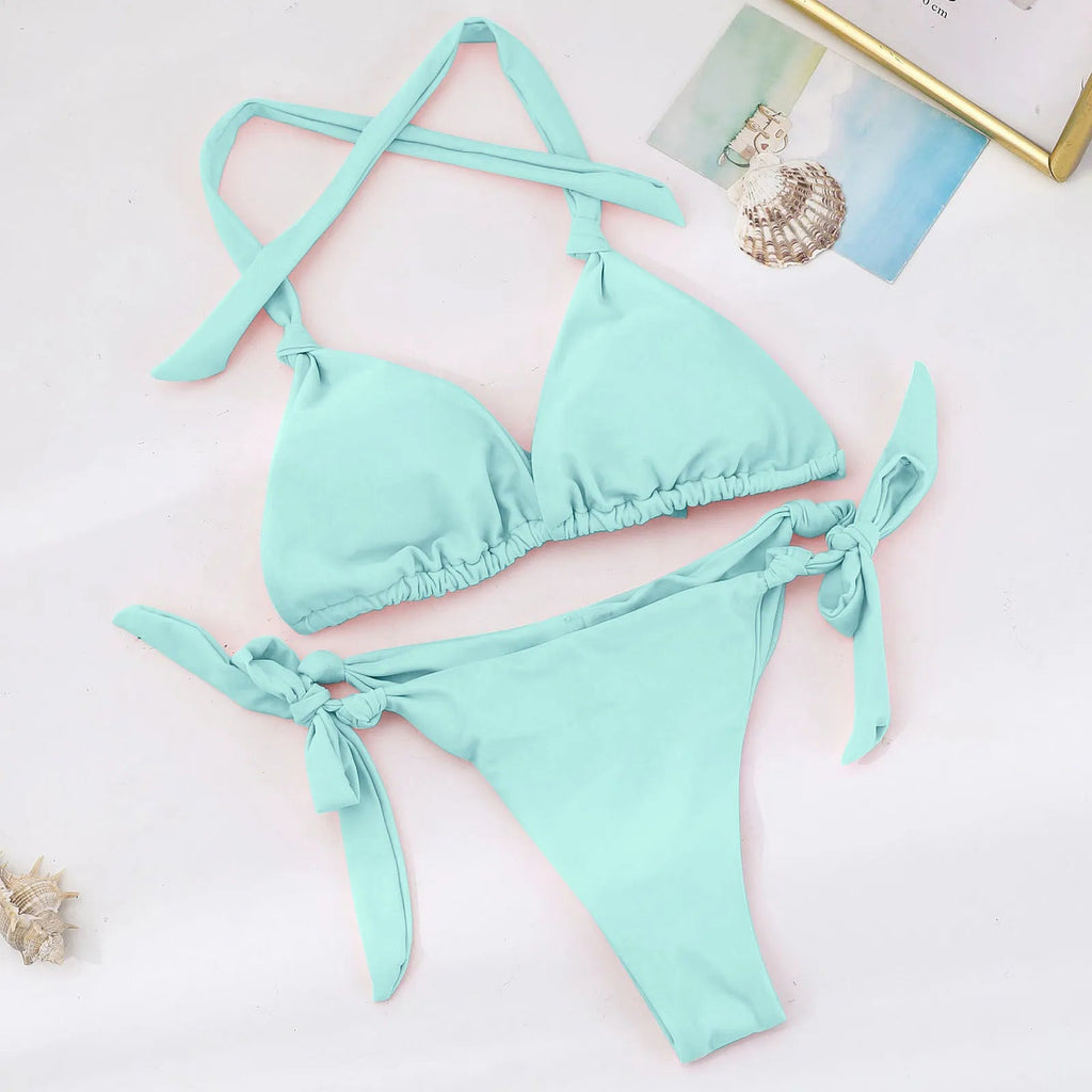 Swimsuit For Swimming Laps Women Set Swimwear Bikini Push-Up Beachwear Brazilian Bandeau Bandage Swimsuit Costume Da Bagno Donna Luxlife Brands