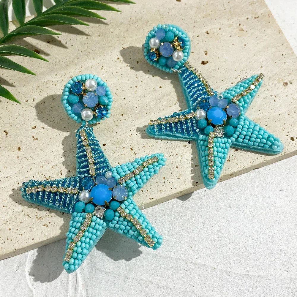 Handmade Beaded Drop Earrings