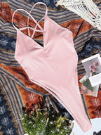 Sexy Criss Cross Backless Female Swimwear One Piece Swimsuit Women Extreme String Thong Monokini High Cut Bathing Suit Swim Lady Luxlife Brands